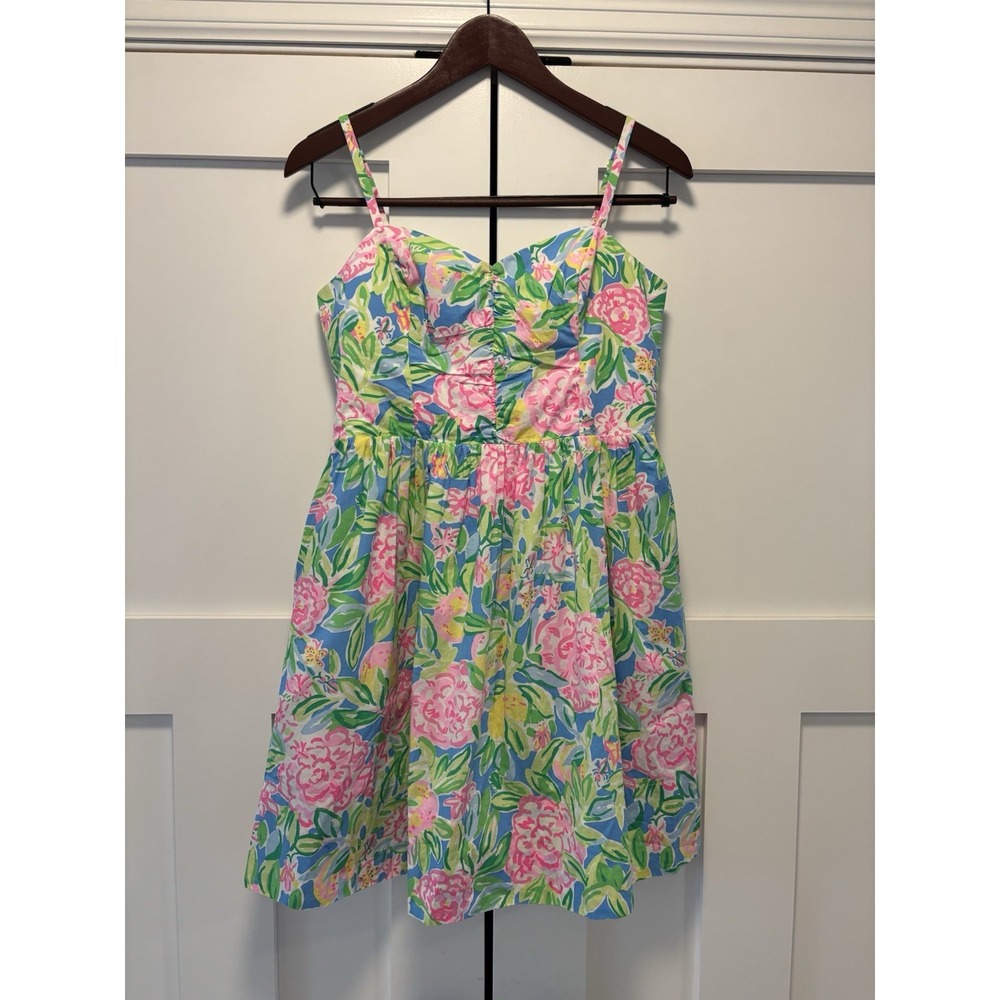 NWOT Lilly‎ Pulitzer Ilana Cotton Dress Floral Multi Grove Garden Size 6 New